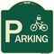 Signmission Parking With Cycle and Lock Symbol Heavy-Gauge Aluminum Architectural Sign, 18" x 18", G-1818-24625 A-DES-G-1818-24625 - alternate 1